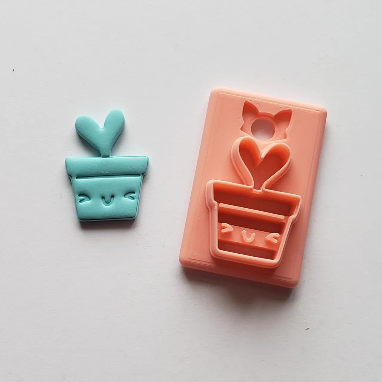 Cute Potted Plant Polymer Clay Earring Cutter view 2