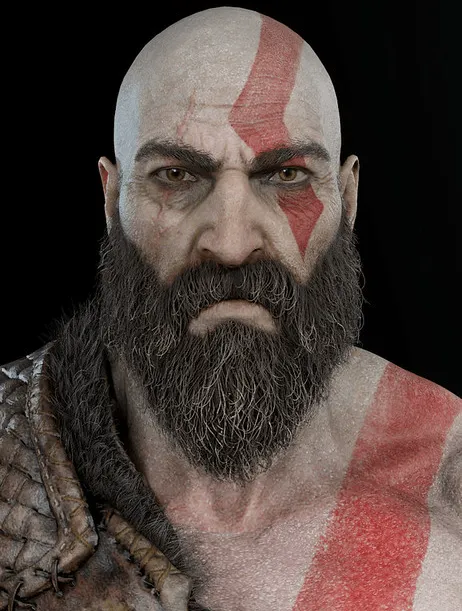 Escultura de la cabeza de Kratos