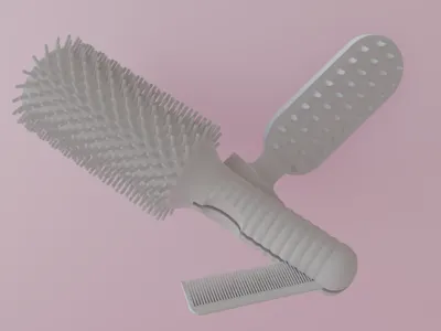 Modular Hair Styling Tool with Folding Comb