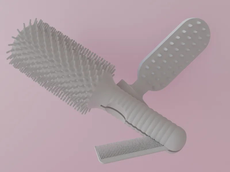 Modular Hair Styling Tool with Folding Comb