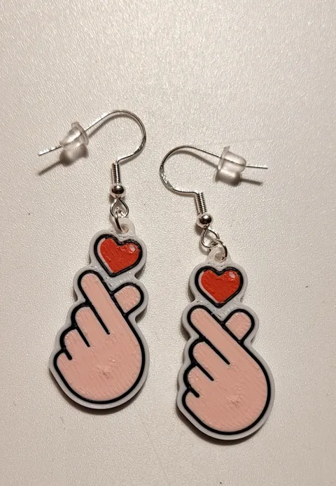Korean Heart Earrings view 4