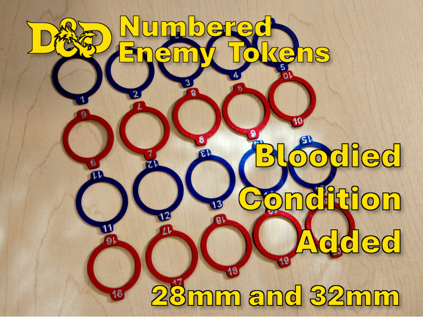 Xerses Remix - Numbered Enemy Tracker Tokens