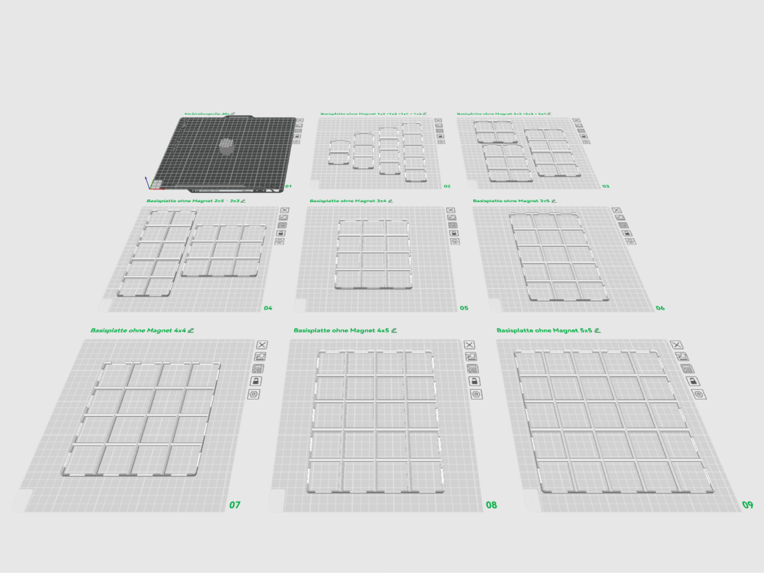 Gridfinity Boden mit Verbindungclips ohne Magnet