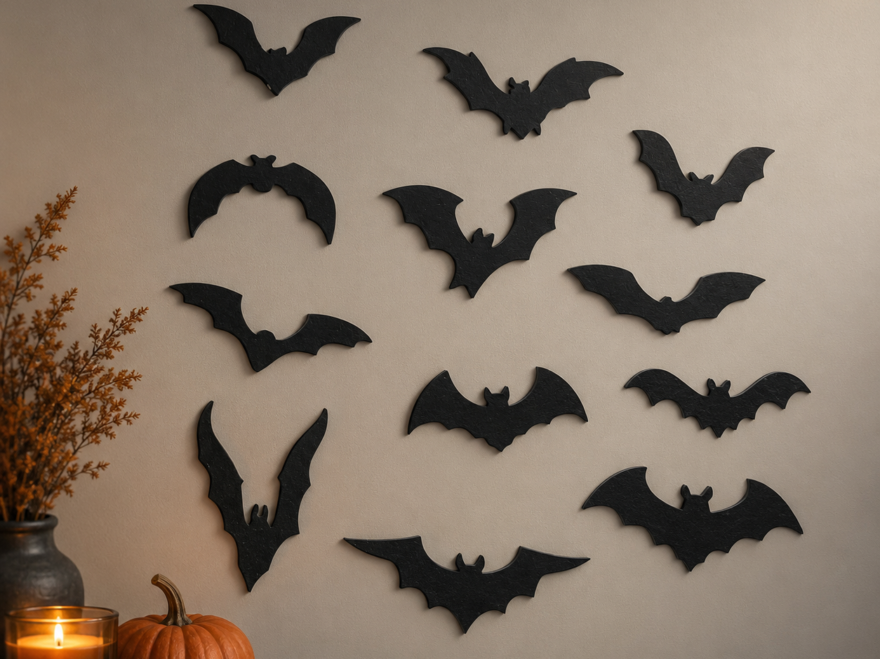 12 Bat Silhouettes – Halloween Decor Collection - 1
