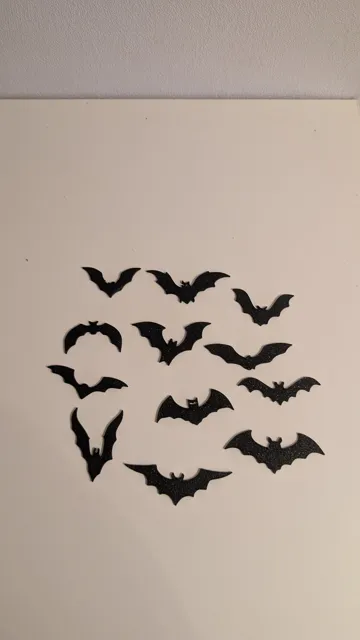 Modelo para impresión 3D: 12 Bat Silhouettes – Halloween Decor Collection — vista de referencia 3