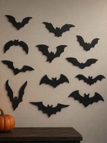 Modelo para impresión 3D: 12 Bat Silhouettes – Halloween Decor Collection — vista de referencia 2