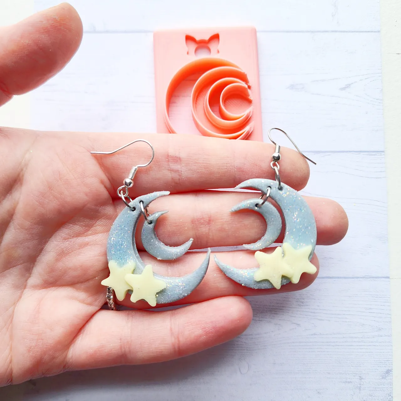 Double Moon Polymer Clay Earring Cutter view 3