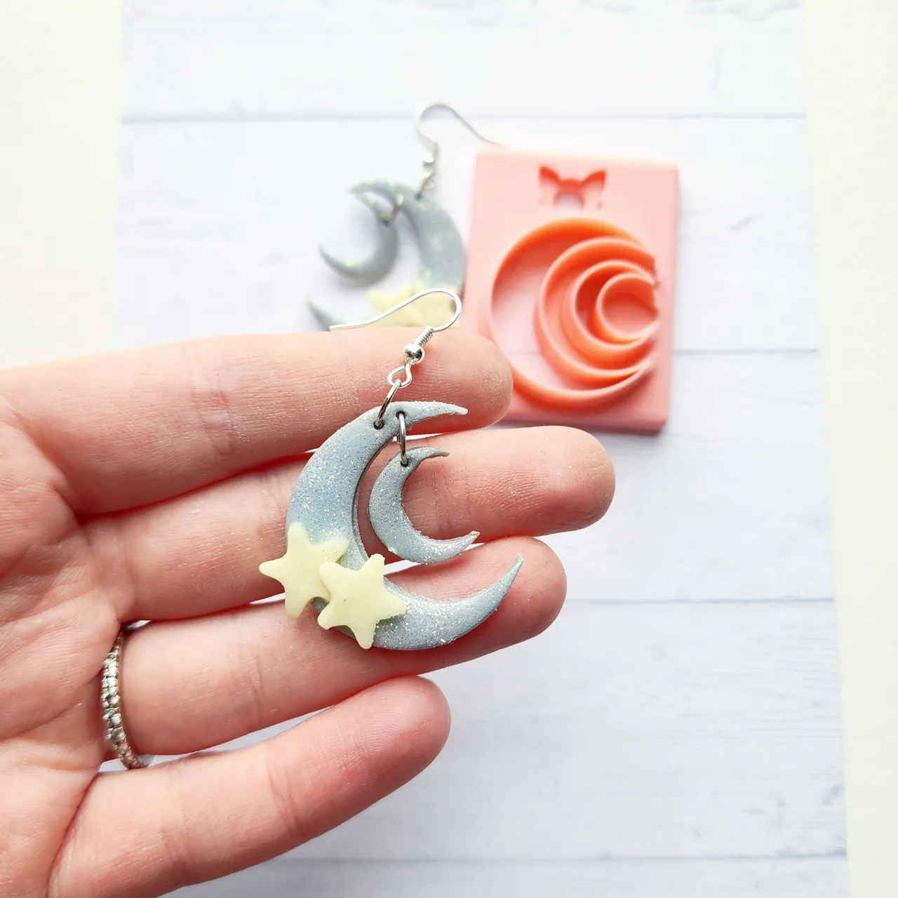 Double Moon Polymer Clay Earring Cutter view 2