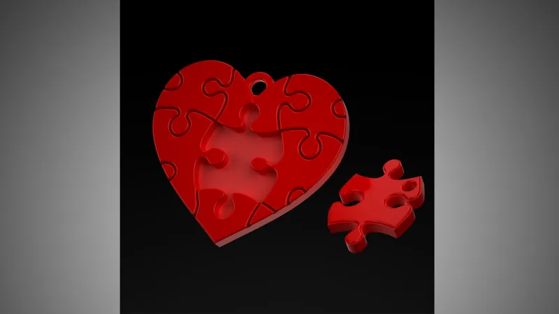 heart pendants of lovers