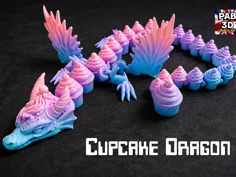 Articulated dragon cupcake
