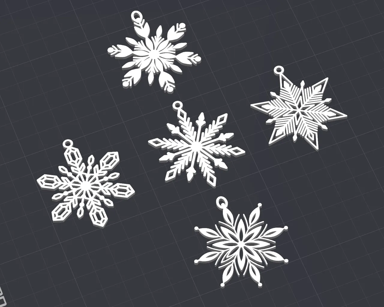 Snowflake Earring & Ornament Set 1 view 2