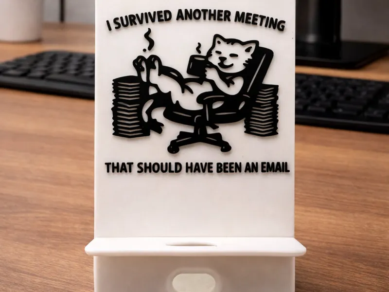 Funny Phone Stand Meeting Survivor Desk Holder
