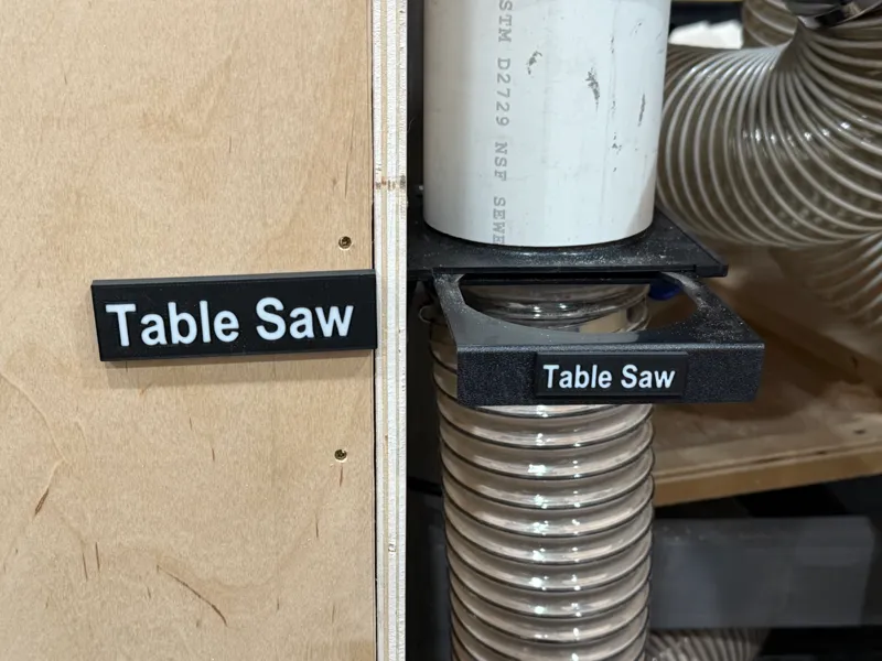 Dust Collection Blast Gate Nameplate