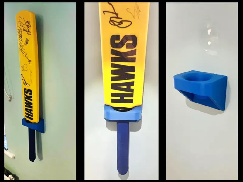 Cricket bat wall hanger holder bracket