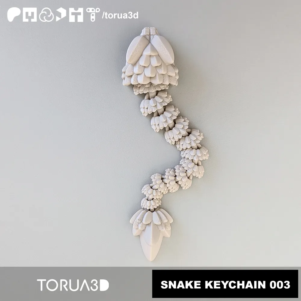 Articulated Snake keychain 003 - Free 3D Print Model - MakerWorld