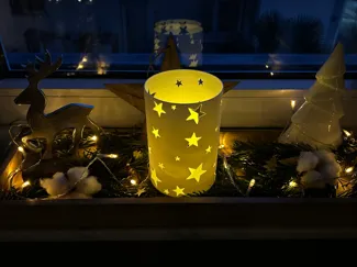 Sterne Windlicht für LED-Teelicht