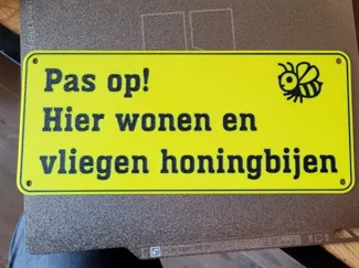 waarschuwings bordje voor imkers