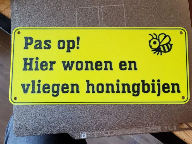 waarschuwings bordje voor imkers