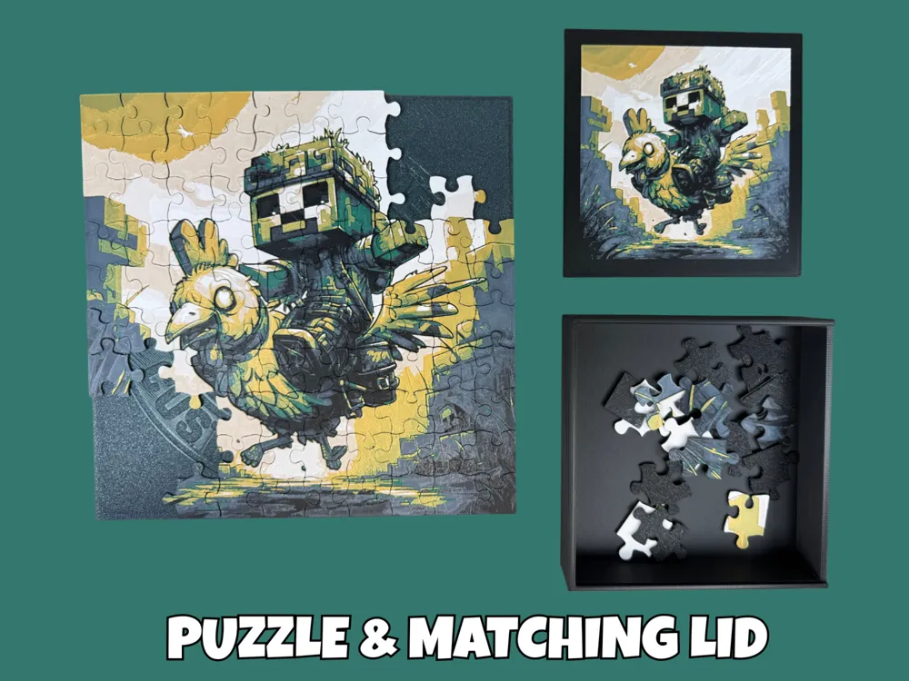 Chicken Jockey - Minecraft Puzzle & Matching Lid