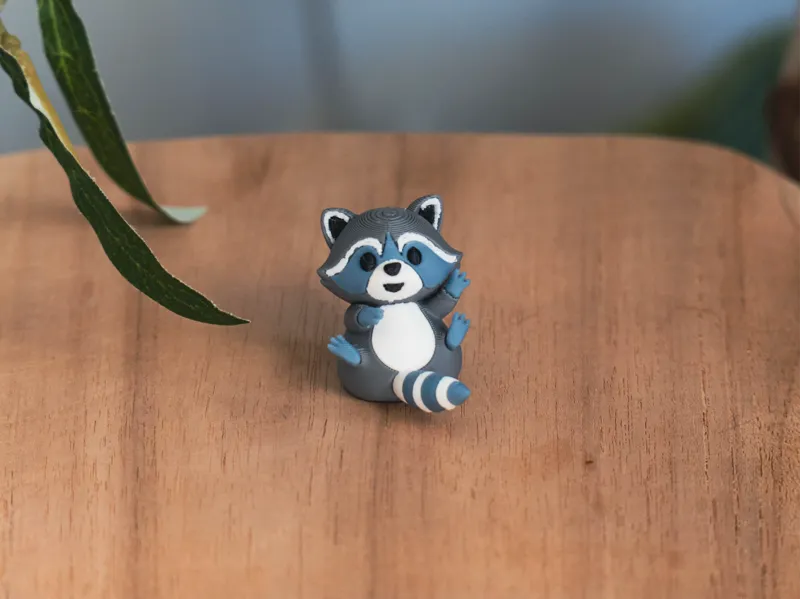 Cute Racoon Monitor Buddy / Magnet - Multimaterial