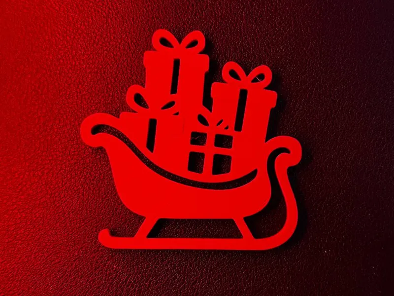 Christmas tree toy: a sleigh with gifts