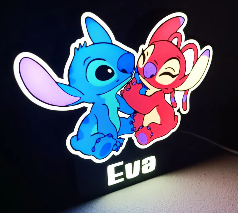 Personalized Stitch & Angel Lightbox