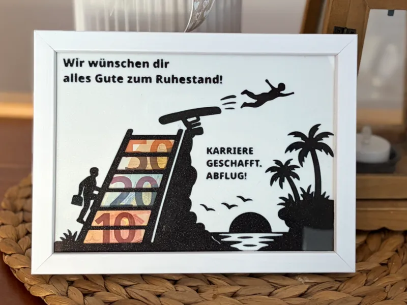 Rente - Geschenk für Geldscheine im 13x18 Rahmen