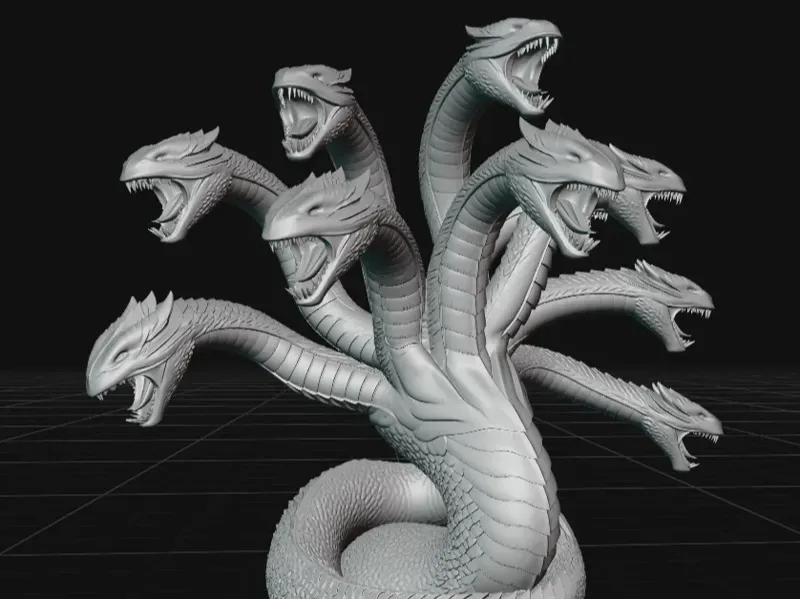 The Legendary 9-Headed Hydra: Mythic Guardian