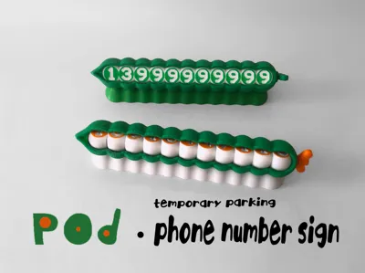 Parking Phone Number Plate—Car Pod