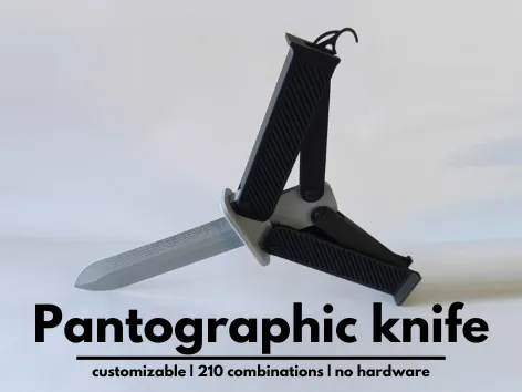 Pantographic fidget knife [CUSTOMIZABLE]