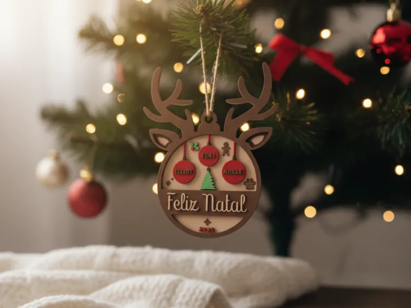 Christmas Tree Reindeer Ball (with custom names)