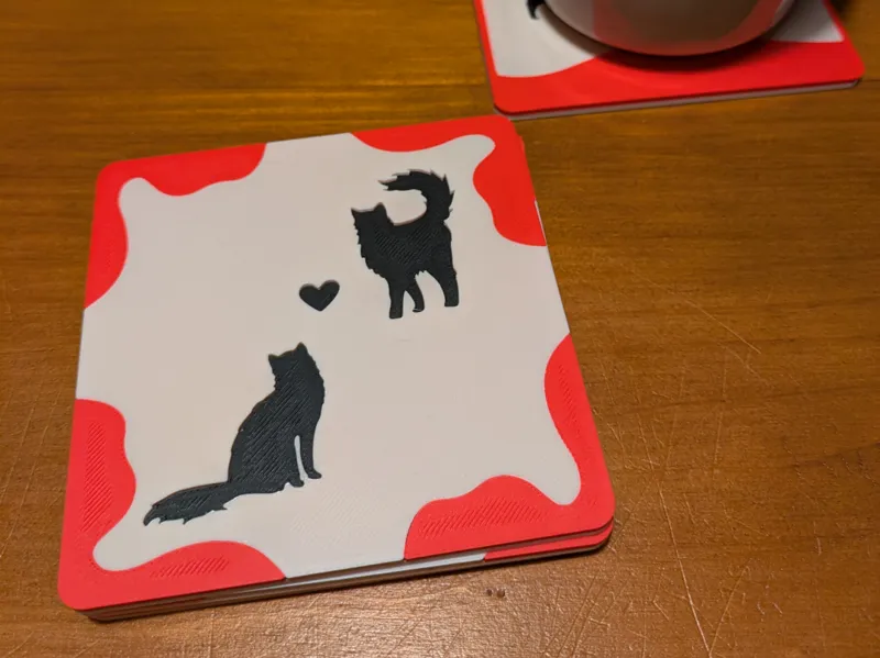 Valentine’s Day Cat Coasters – Set of 6