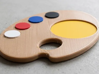 Palette-shaped coaster/plate