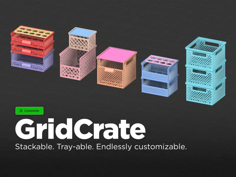 GridCrate - Parametric Gridfinity Basket