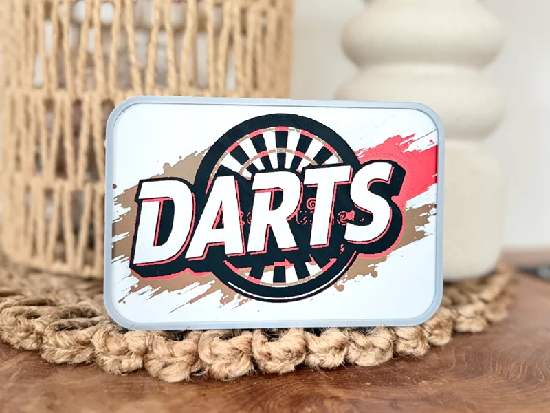 Dart Darts Spardose im Hueforge Look