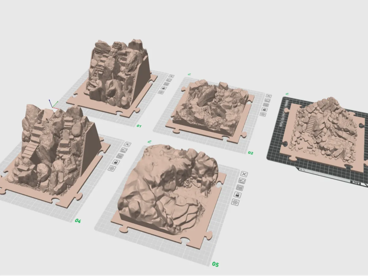 Blocks And Rocks RC Crawler Course - Rocks with Puzzle Base - Free 3D Print Model ...
