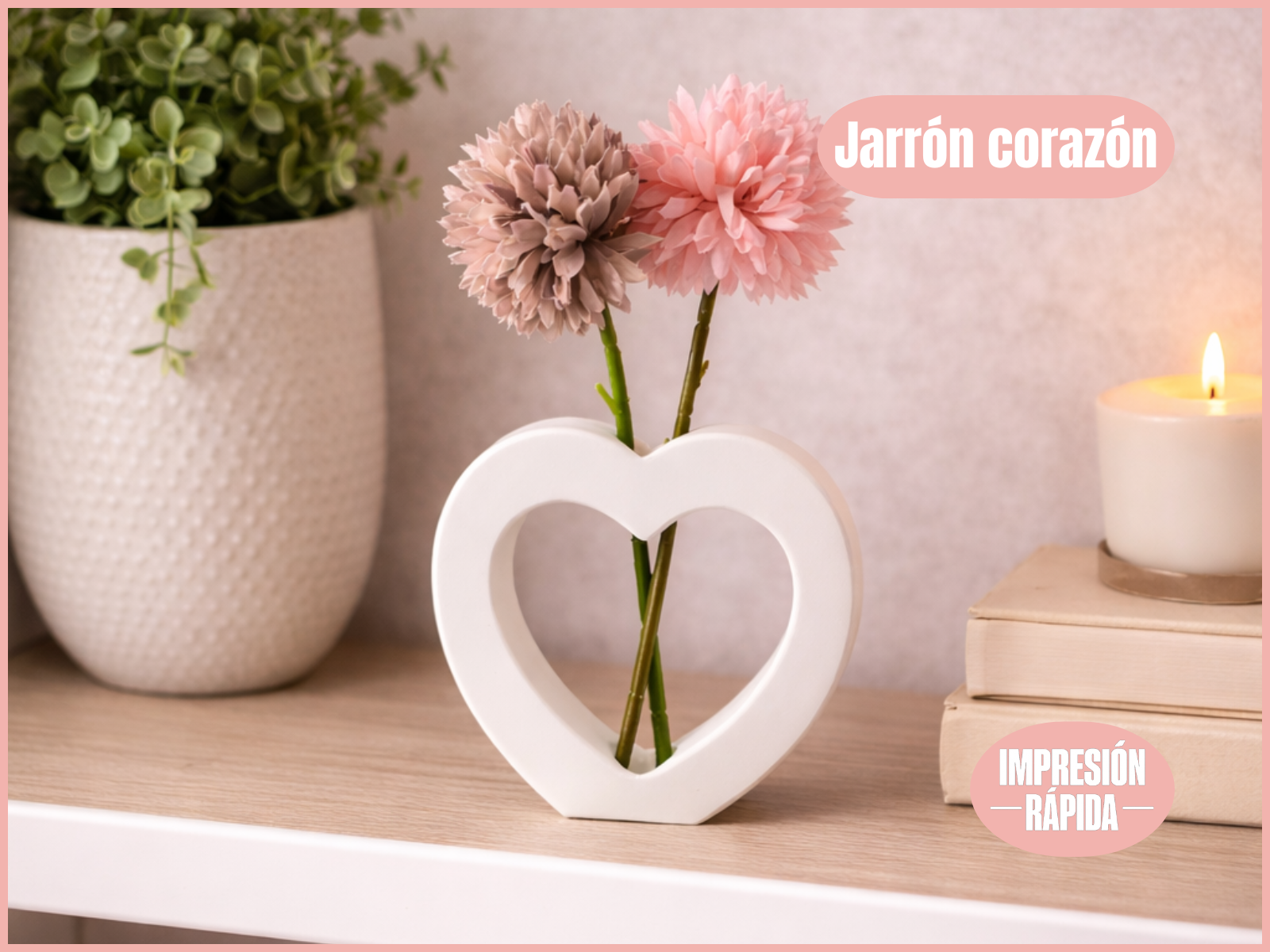 Jarrón Corazón Minimalista