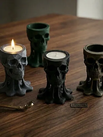 Accesorio de iluminación decorativa: Melting Skull Candle Holder — vista de referencia 2