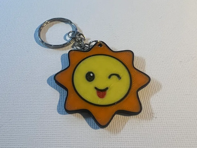 Porte-clés soleil Kawaï