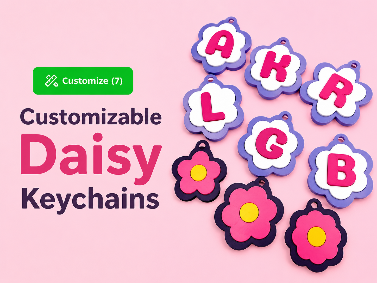 Customizable Daisy Keychains / Wall art