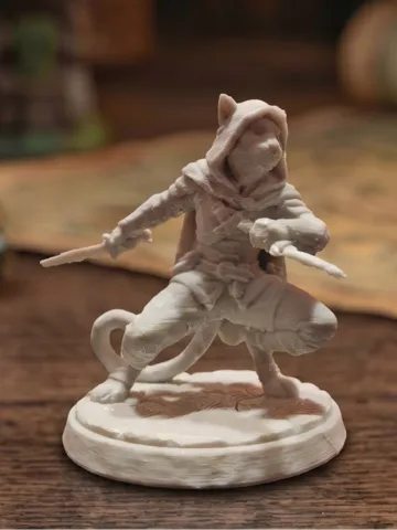 Escenografía en miniatura: Tabaxi Rogue - Catfolk Assassin & Dual Daggers — vista de referencia 2