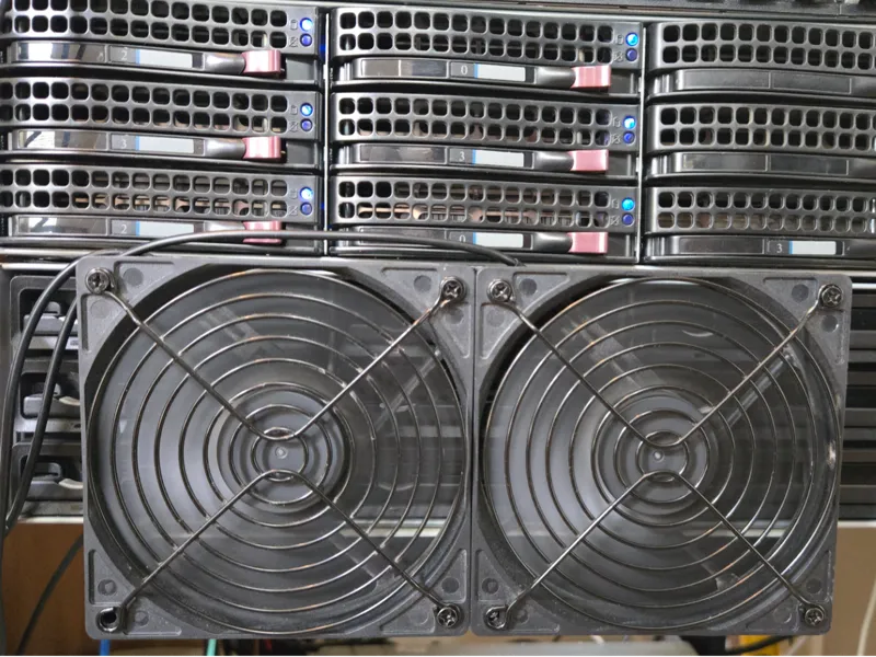 120mm x 2 external fans for 2U chassis