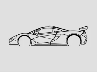 McLaren P1 Silhouette Wall Art