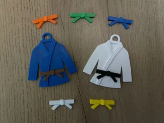 Judo gi keychain - swappable belt!