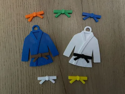 Judo gi keychain - swappable belt!