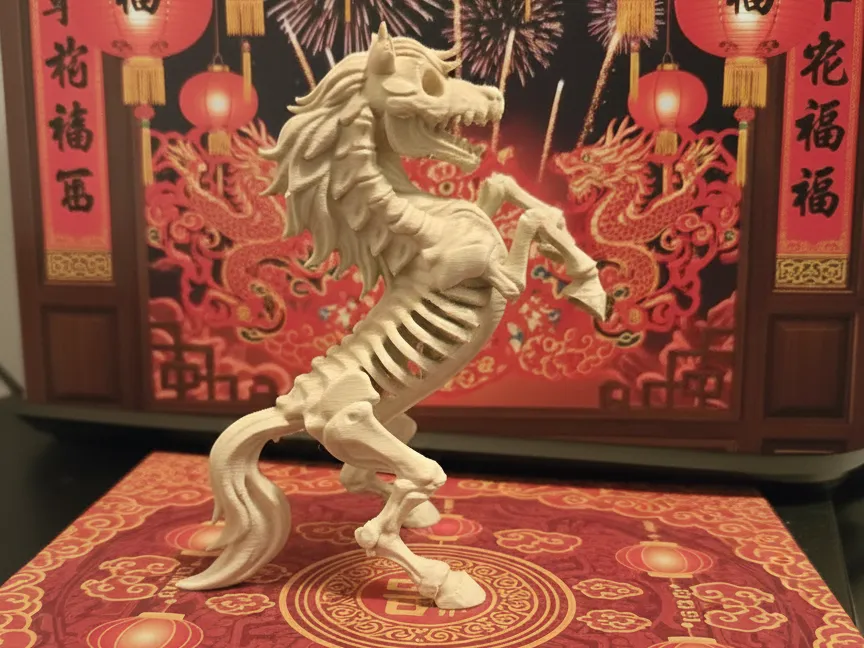 silhouette skeleton horse Chinese year contest - Free 3D Print Model ...