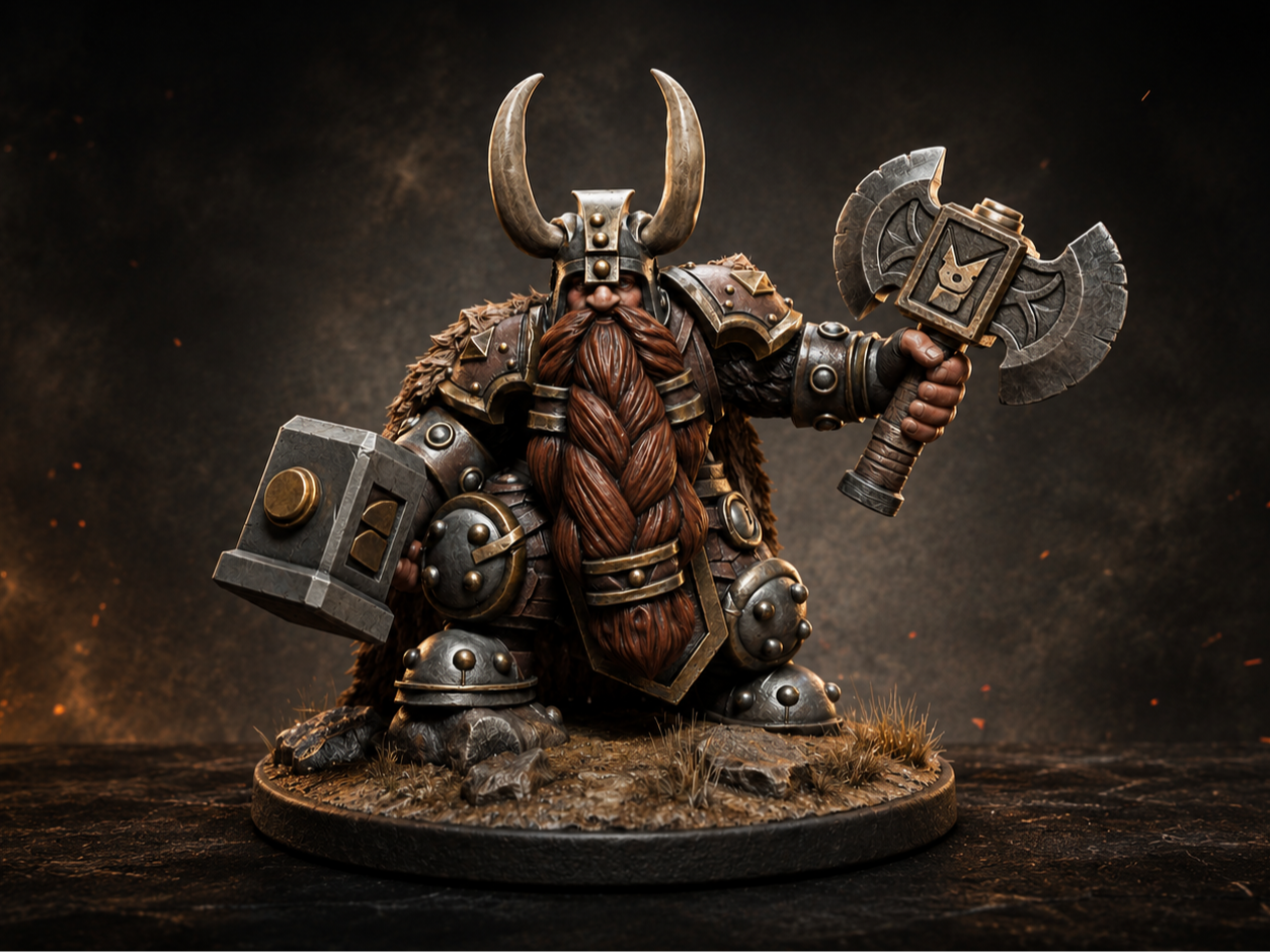 Dwarven Ironbreaker - Fantasy Miniature  Tabletop 