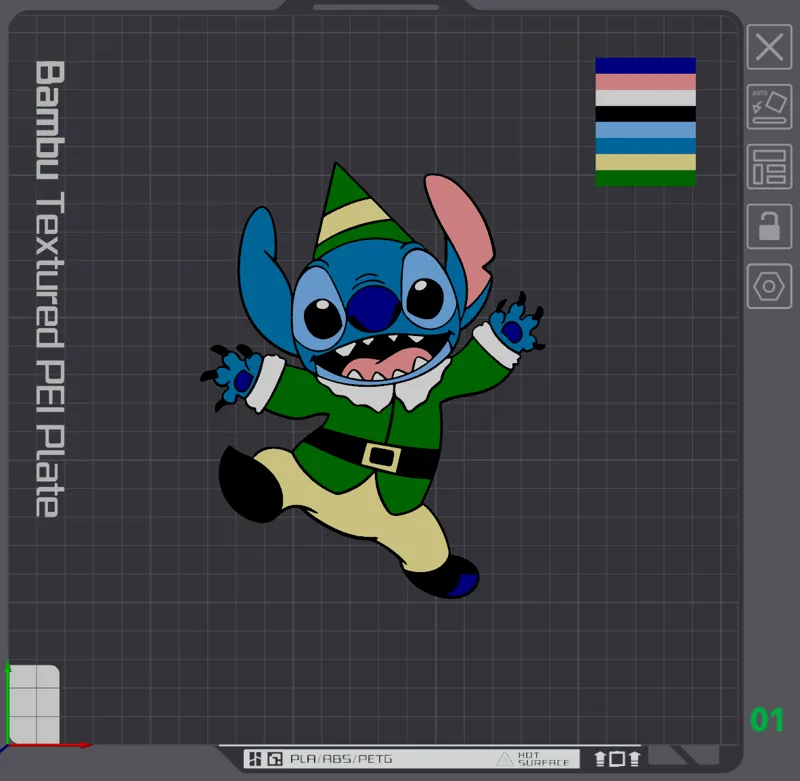 Stitch in Elf costume 8 colors Wall Art