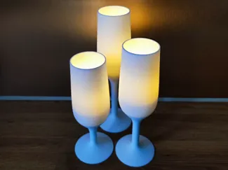 Tea light holder "Champagne"/ "Sektglas"