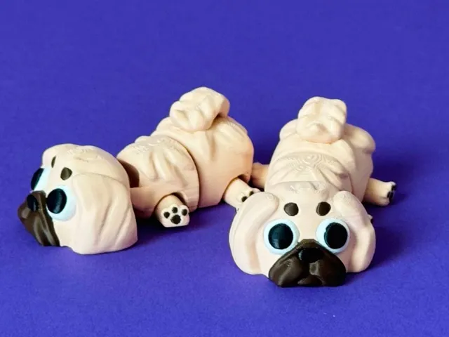 Articulated Pekingese - Flexi Dog & Keychain